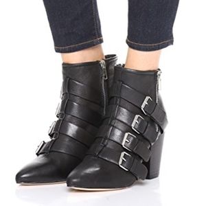 Rebecca Minkoff Audrey buckle black ankle boots